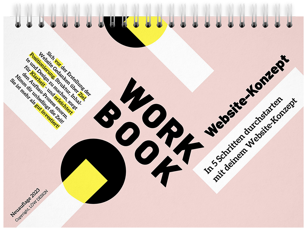 Teaser WorkBook für dein Website-Konzept